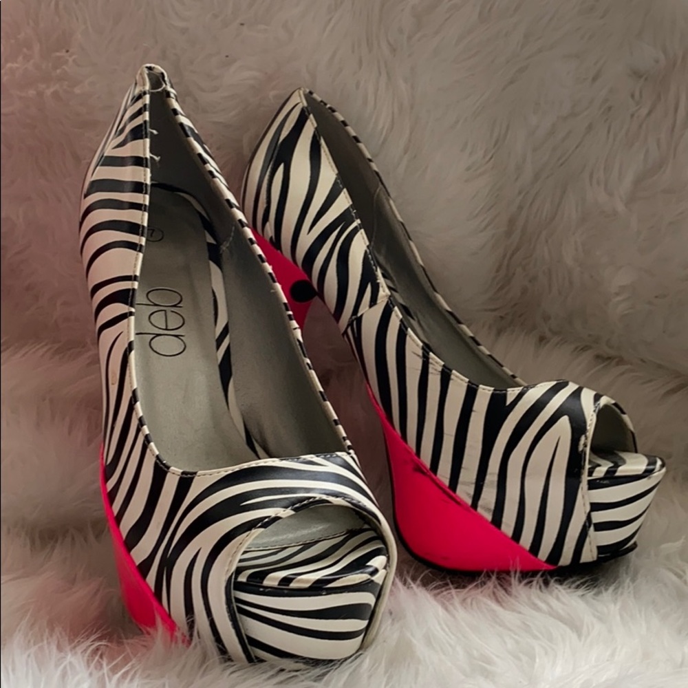 Zebra print heels